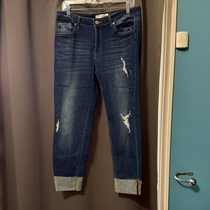 KanCan Dark Blue Distressed Skinny Jeans